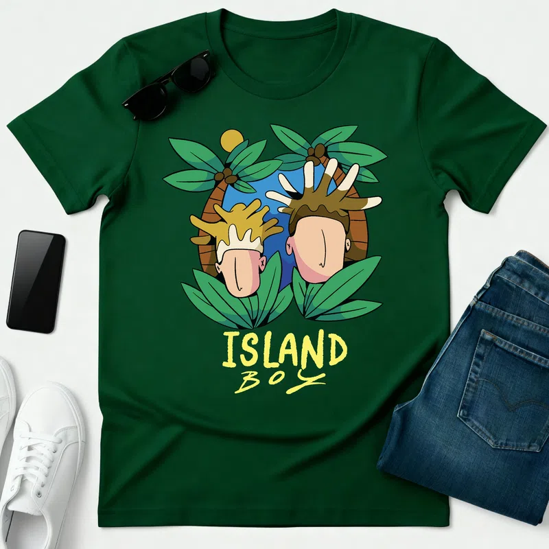 island boy - Férfi póló - Erdőzöld - Vicces - Vicces szöveg