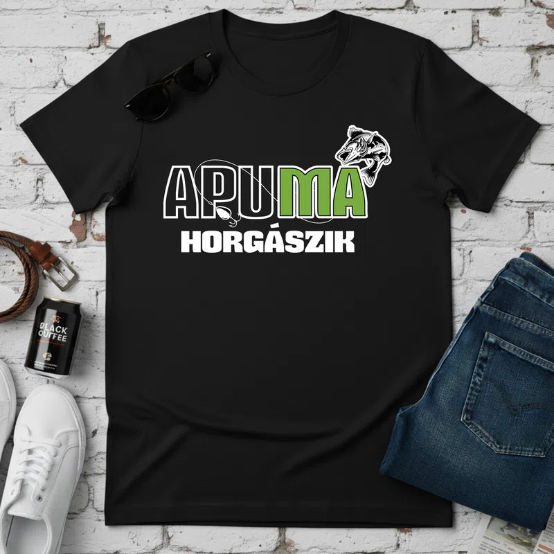 APUMIA Horgászik Horgász Stílus Hobbi - Férfi póló - Fekete - Hobbi - Horgász