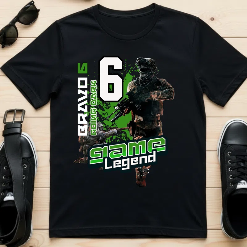 Bravo 6 Game Legend Tactical Gamer Gamer - Férfi póló - Fekete - Gamer - altalanos-gamer