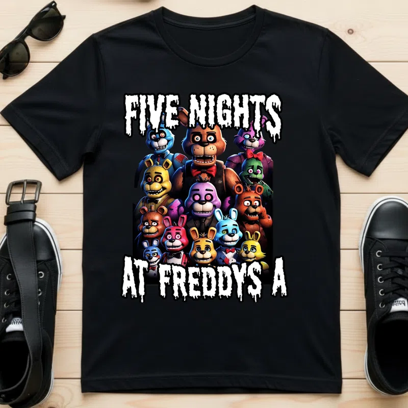 FIVE NIGHTS AT FREDDY'S Animatronikus Rémület Gamer - Férfi póló - Fekete - Gamer - fnaf-freddys