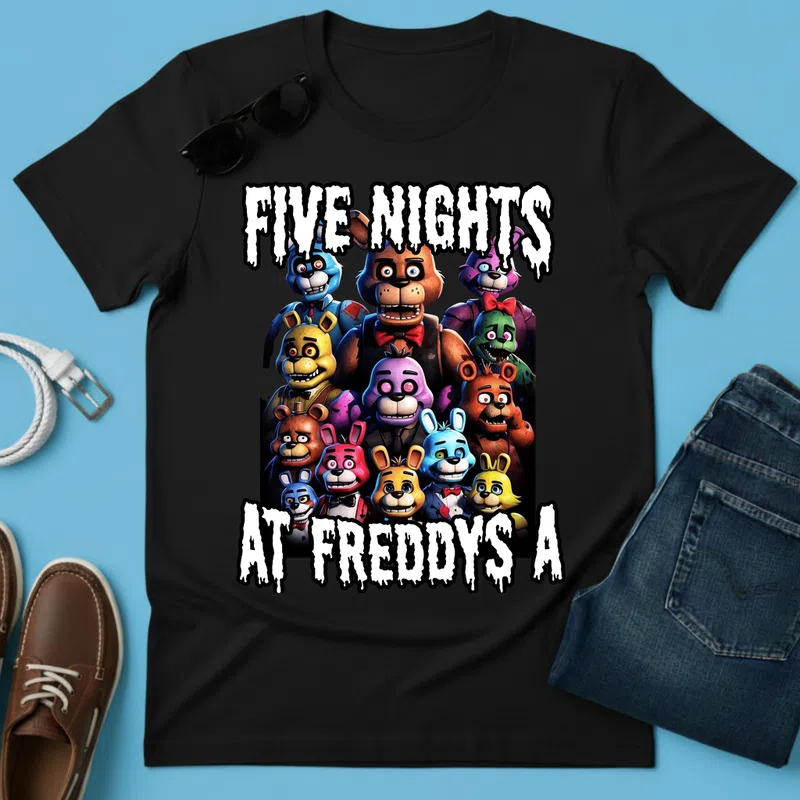 FIVE NIGHTS AT FREDDY'S ijesztő animatronikák (2) Gamer - Férfi póló - Fekete - Gamer - fnaf-freddys