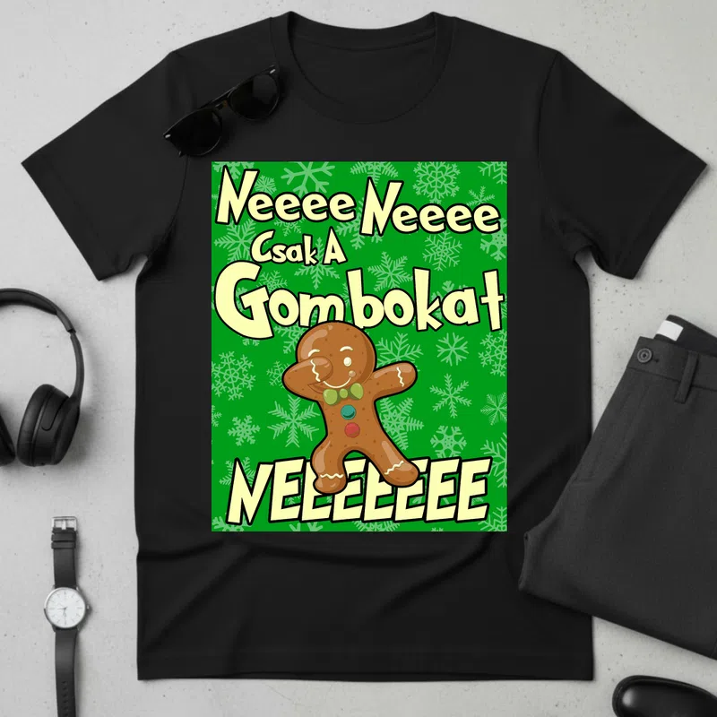 Gombokat vicces mézeskalács ünnepi Ünnepek - Férfi póló - Fekete - Ünnepek - Karácsonyra