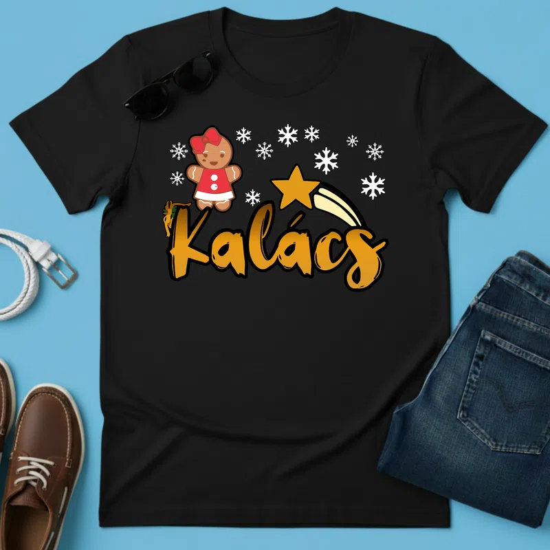 Kalács Ünnepi Varázslat Ünnepek - Férfi póló - Fekete - Ünnepek - Karácsonyra