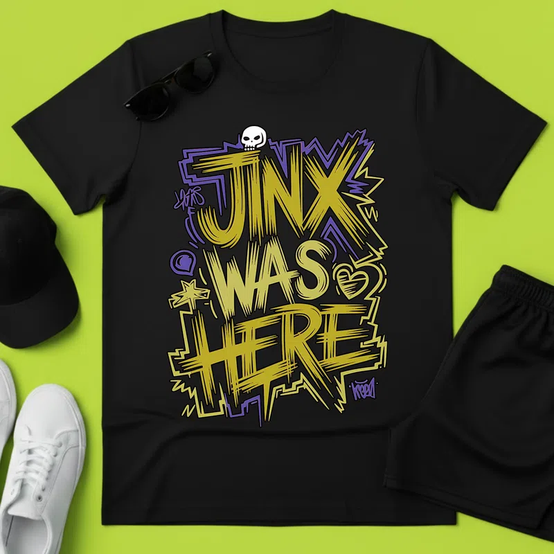 JNX WAS HERE graffiti neon (2) Gamer altalanos-gamer - Férfi póló - Fekete - Gamer - altalanos-gamer