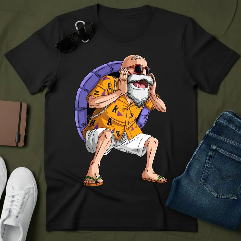 KAMEHAMEHA Nyári Retro Filmek és Sorozatok Anime - Férfi póló - Fekete - Filmek és Sorozatok - Anime