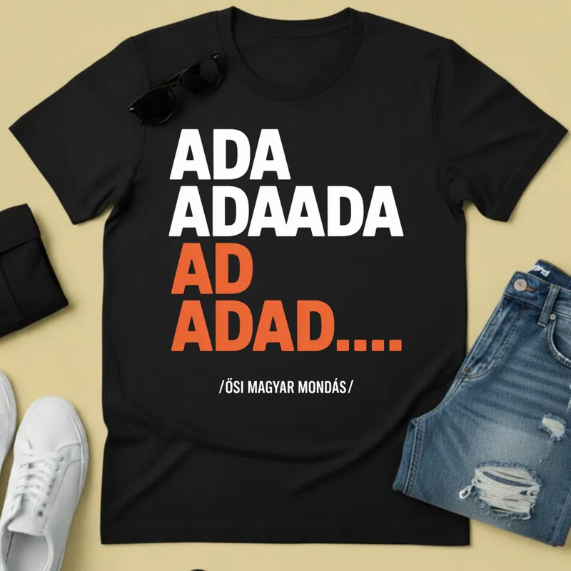ADA ADAADA AD ADAD humoros retró Vicces - Férfi póló - Fekete - Vicces - Meme
