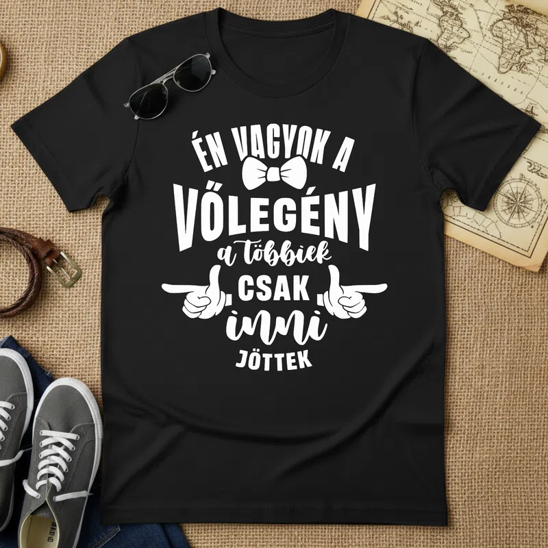 Én vagyok a vőlegény - vicces buli hangulat Házasság - Férfi póló - Fekete - Házasság - Legénybúcsú