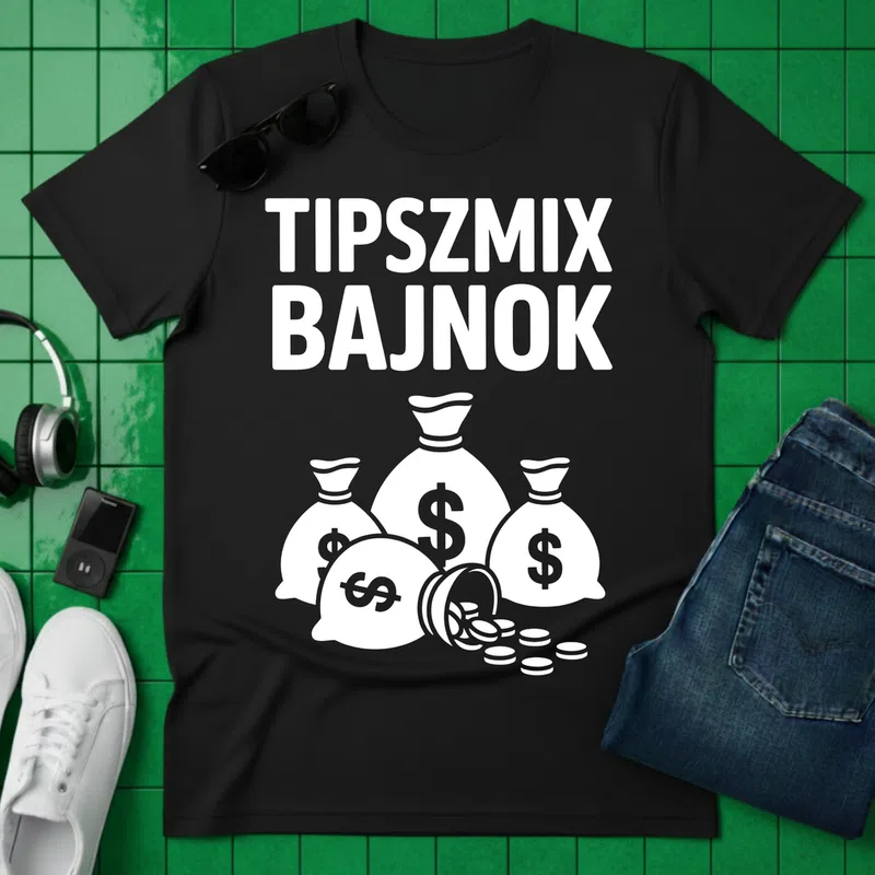 TIPSZMIX BAJNOK Gazdag Humor Vicces - Férfi póló - Fekete - Vicces - Vicces szöveg