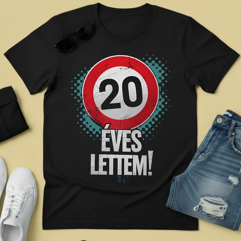 20 ÉVES LETTEM Ünnepi Retro Születésnap - Férfi póló - Fekete - Születésnap