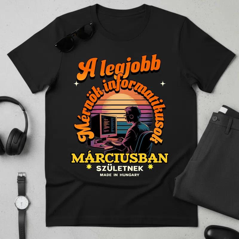 A legjobb mérnök informatikusok Márciusban Foglalkozások - Férfi póló - Fekete - Foglalkozások - Programozó