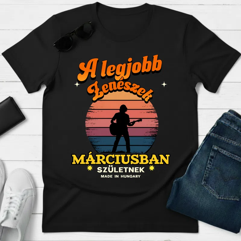 A legjobb zenészek márciusban születnek Hobbi - Férfi póló - Fekete - Hobbi - Zene