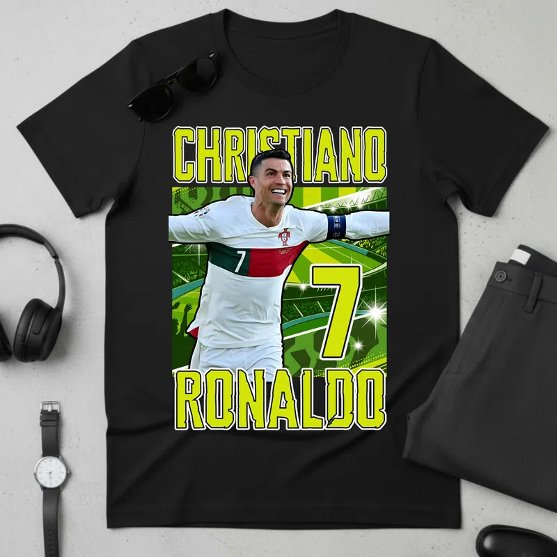 CHRISTIANO RONALDO 7 Legendás Dinamikus Sport Foci - Férfi póló - Fekete - Sport - Foci