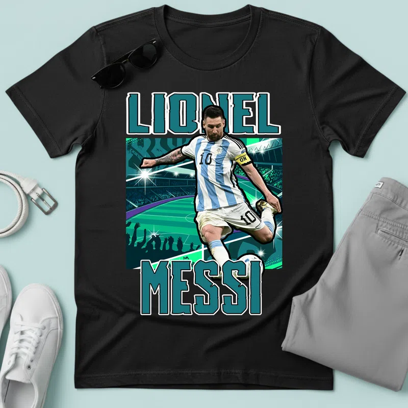 LIONEL MESSI Stadion Energia Sport Foci - Férfi póló - Fekete - Sport - Foci