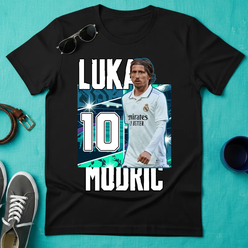 LUKA MODRIC 10 Real Madrid Ikon Sport Foci - Férfi póló - Fekete - Sport - Foci