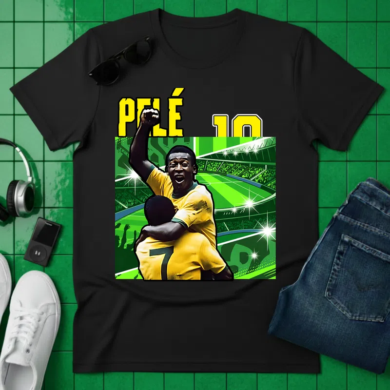 PELÉ 10 Legendás Hős Sport Foci - Férfi póló - Fekete - Sport - Foci