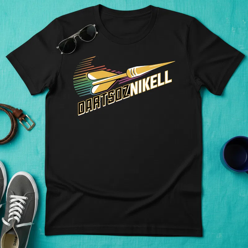 DARTSOZNI KELL Retro Stílus Sport - Férfi póló - Fekete - Sport - Darts