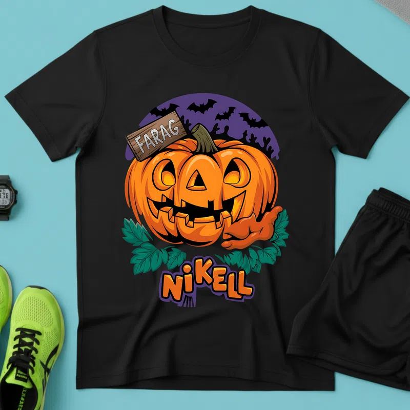 NIKELL Faragott Tök Halloween Ünnepek - Férfi póló - Fekete - Ünnepek - Halloweenre