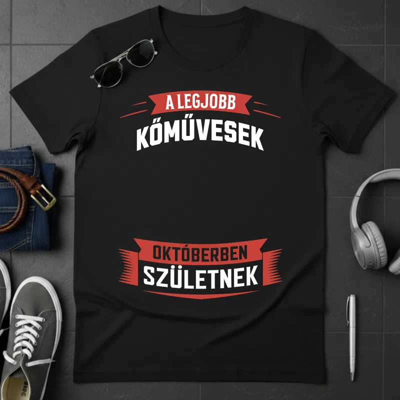 KŐMŰVESEK Októberben Születnek Foglalkozások - Férfi póló - Fekete - Foglalkozások - Kőműves