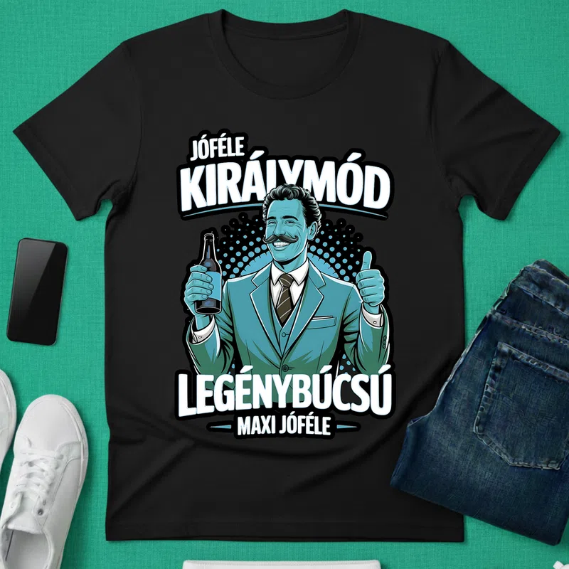 Jóféle Királymód Legénybúcsú Retro Házasság Legénybúcsú - Férfi póló - Fekete - Házasság - Legénybúcsú