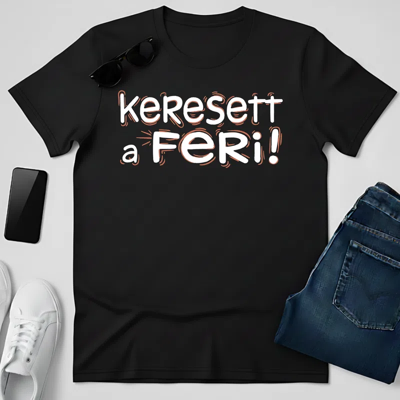 Keresett a férj! Vicces rajzolt stílus Vicces Vicces szöveg - Férfi póló - Fekete - Vicces - Vicces szöveg