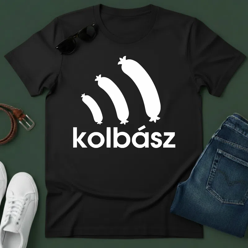 kolbász minimalista logó Hobbi Sütés/Főzés/Grill - Férfi póló - Fekete - Hobbi - Sütés/Főzés/Grill