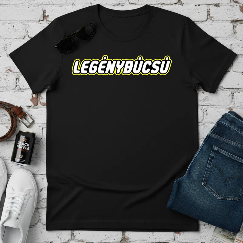 LEGÉNYBÚCSÚ Vidám Neon Házasság Legénybúcsú - Férfi póló - Fekete - Házasság - Legénybúcsú