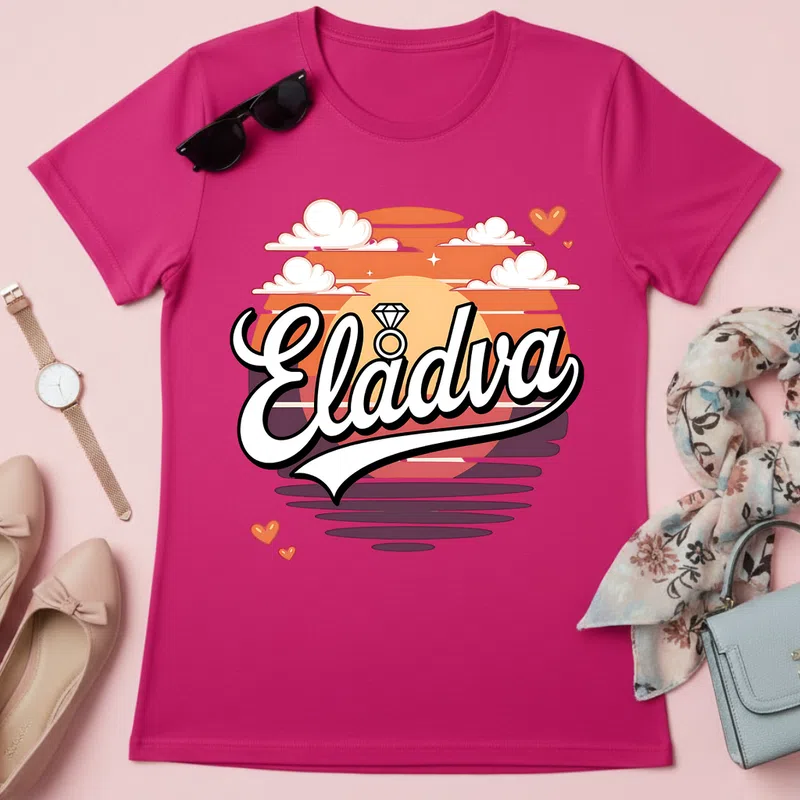 Eladva Gyűrűs Romantikus Naplemente Házasság Házasság - Női póló - Pink - Házasság - Házasság