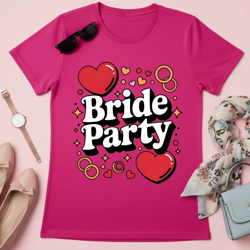 Bride Party Lánybúcsú Házasság Lánybúcsú - Női póló - Pink - Házasság - Lánybúcsú