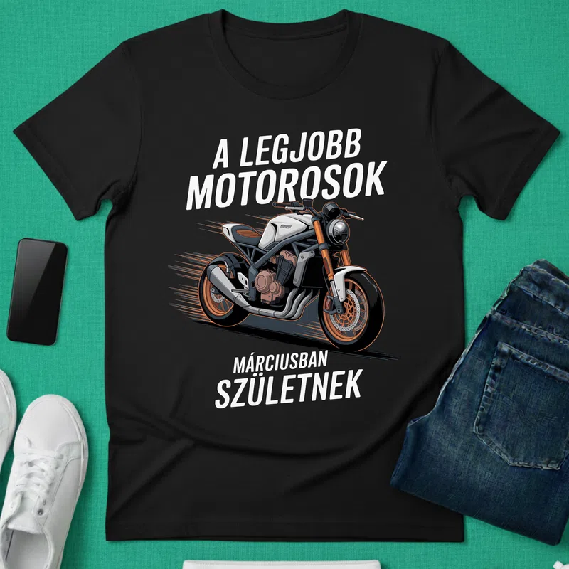 A legjobb motorosok Márciusban születnek Járművek - Férfi póló - Fekete - Járművek - Motor