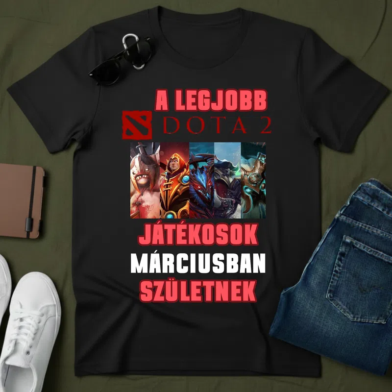 A LEGJOBB DOTA 2 JÁTÉKOSOK *hónap* SZÜLETNEK Gamer szueletesnapi-gamer - Férfi póló - Fekete - Gamer - szueletesnapi-gamer