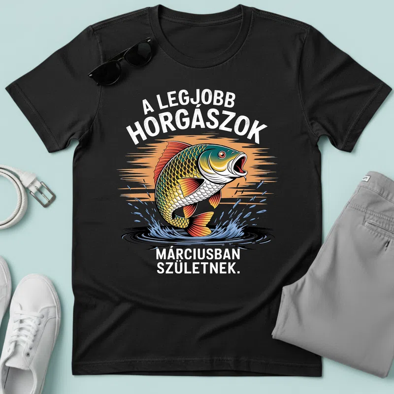 A LEGJOBB HORGÁSZOK *hónap* SZÜLETNEK Hobbi Horgász - Férfi póló - Fekete - Hobbi - Horgász