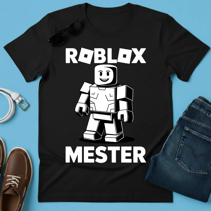 ROBLOX MESTER Gamer Vonalrajz Gamer altalanos-gamer - Férfi póló - Fekete - Gamer - altalanos-gamer