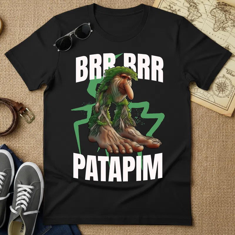 BRRRR PATAPIM Troll Erdős Vicces Vicces Meme - Férfi póló - Fekete - Vicces - Meme