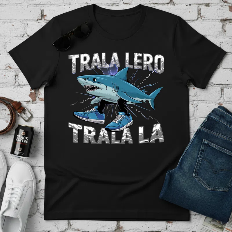 TRALA LERO TRALA LA Vicces Meme - Férfi póló - Fekete - Vicces - Meme