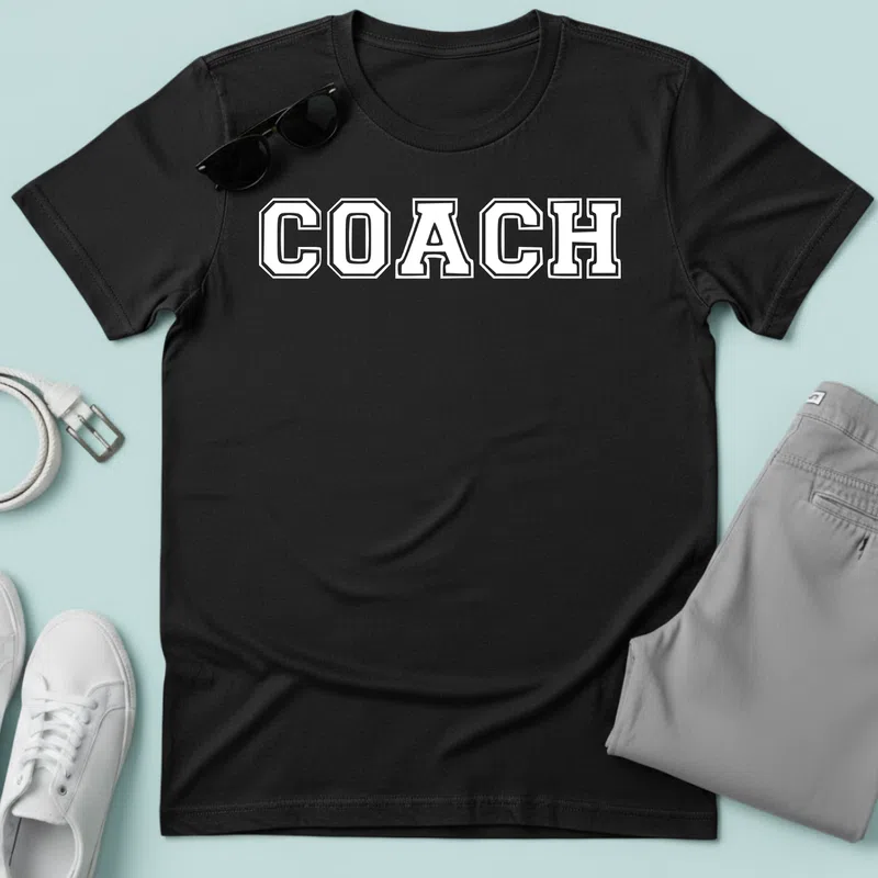 COACH varsity retro sportos Foglalkozások - Férfi póló - Fekete - Foglalkozások - Edző