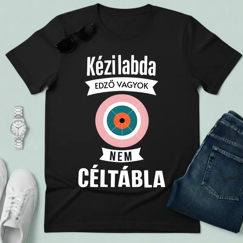 Céltábla Kézilabda Edző vagyok Sport - Férfi póló - Fekete - Sport - Kézilabda