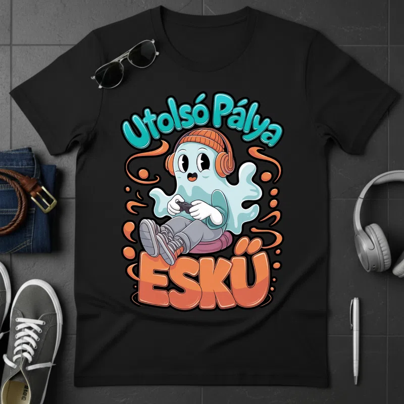 ESKÜ Utolsó Pálya Gamer Gamer - Férfi póló - Fekete - Gamer - altalanos-gamer