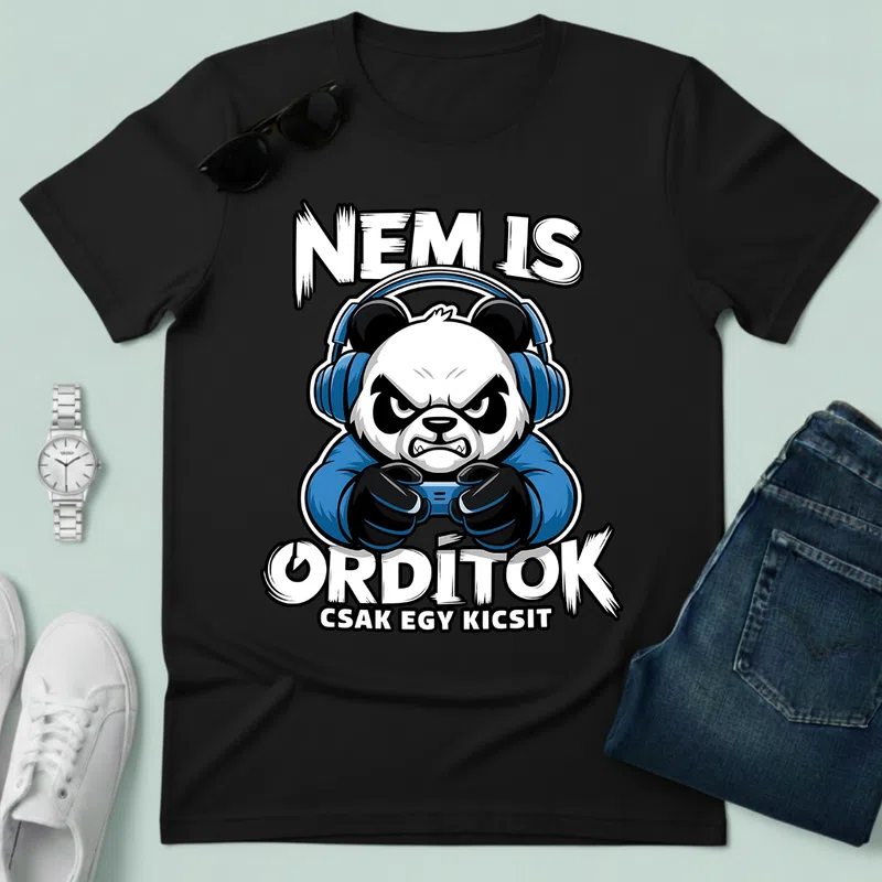 NEM IS ORDÍTOK Haragos Gamer Panda Gamer - Férfi póló - Fekete - Gamer - altalanos-gamer