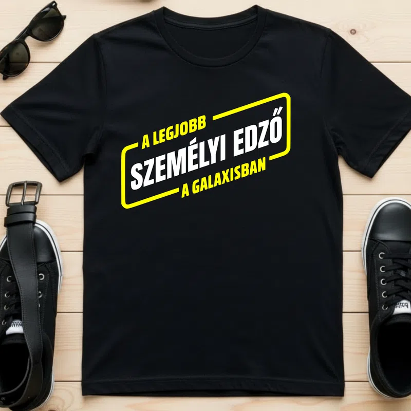 SZEMÉLYI EDZŐ – A legjobb a galaxisban Foglalkozások - Férfi póló - Fekete - Foglalkozások - Edző