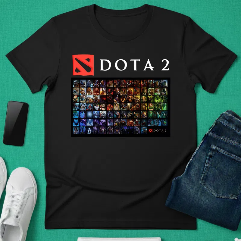 DOTA 2 Hősök Kollázs Gamer - Férfi póló - Fekete - Gamer - dota-2