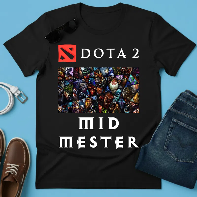 DOTA 2 Mid Mester Hősök Gamer - Férfi póló - Fekete - Gamer - dota-2