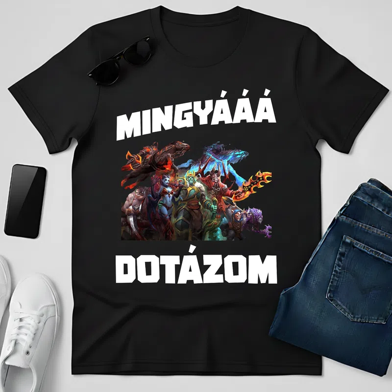 MINGYÁÁÁ DOTÁZOM Epikus Gamer Gamer - Férfi póló - Fekete - Gamer - dota-2