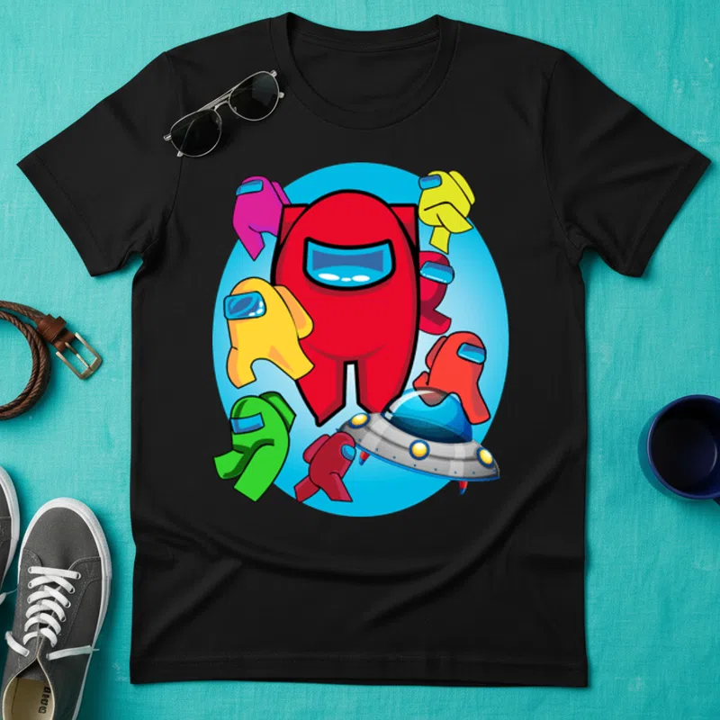 Among Us színes legénység Gamer - Férfi póló - Fekete - Gamer - among-us