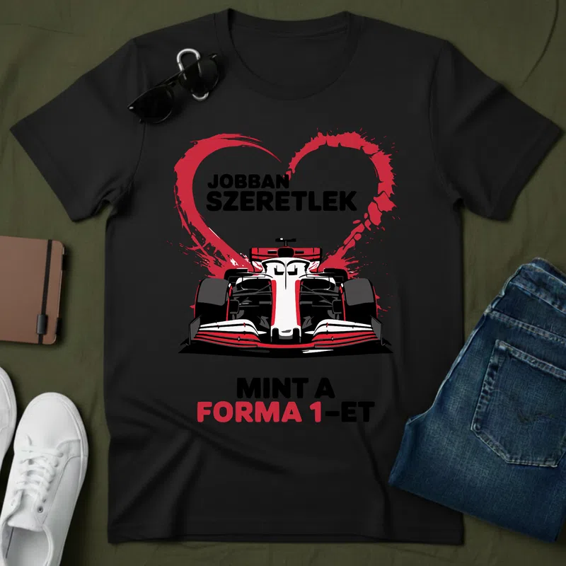FORMA 1 Szív Verseny Szenvedély Sport - Férfi póló - Fekete - Sport - Forma1