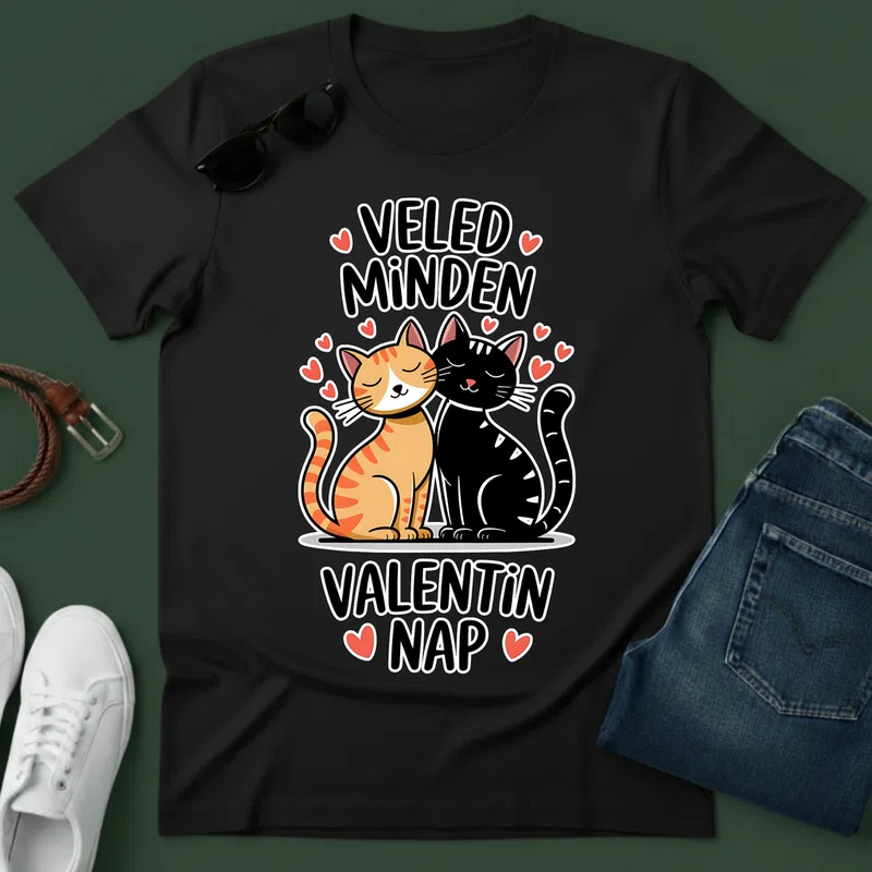 Veled minden Valentin nap Ünnepek - Férfi póló - Fekete - Ünnepek - Valentin napra