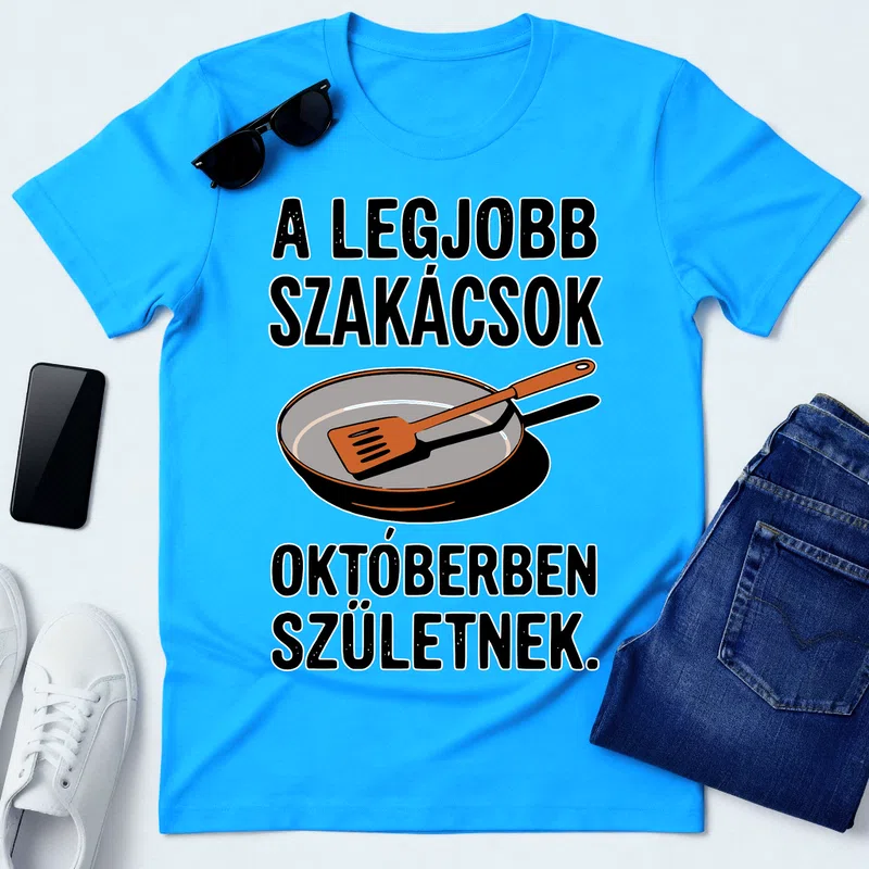 A LEGJOBB SZAKÁCSOK OKTÓBERBEN SZÜLETNEK Foglalkozások - Férfi póló - Aqua kék - Foglalkozások - Szakács