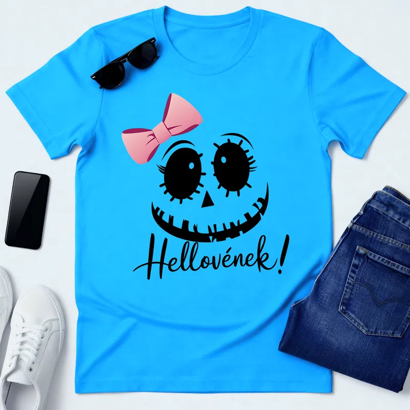 Hellóvenek! rózsaszín masni csajos Ünnepek - Férfi póló - Aqua kék - Ünnepek - Halloweenre
