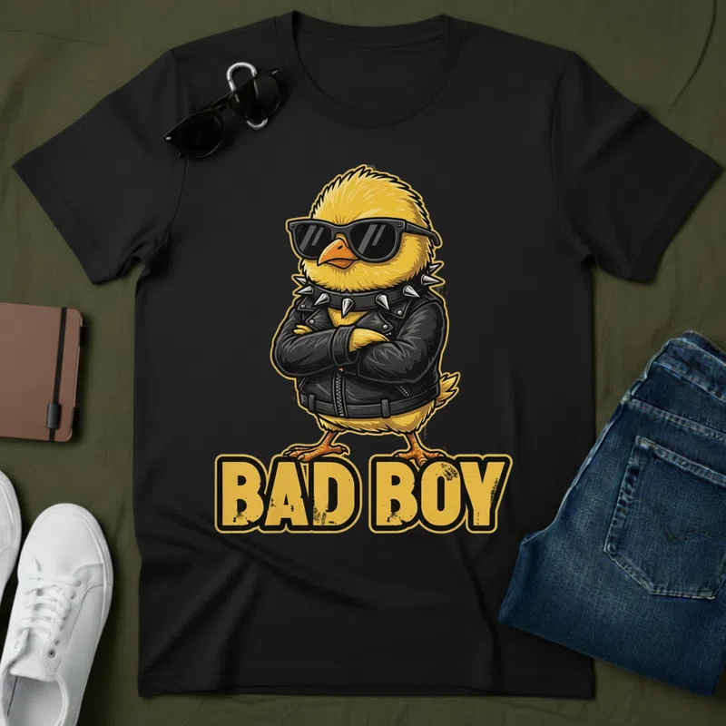 BAD BOY kemény csibe Vicces - Férfi póló - Fekete - Vicces - Meme