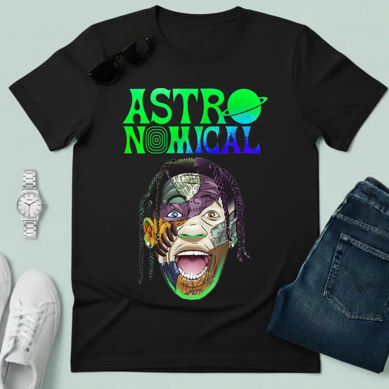 ASTRONOMICAL pszichedelikus portré Hobbi - Férfi póló - Fekete - Hobbi - Zene