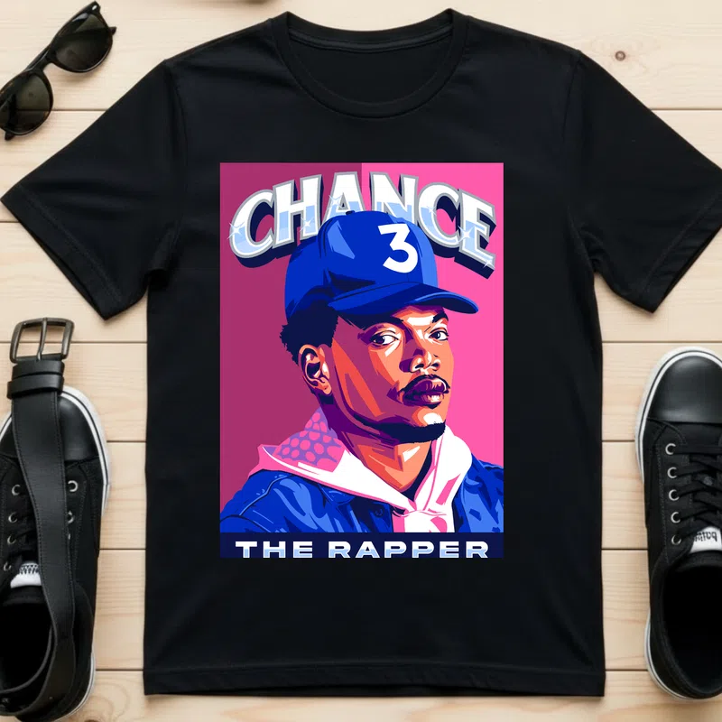 CHANCE 3 The Rapper Pop Art Hobbi - Férfi póló - Fekete - Hobbi - Zene